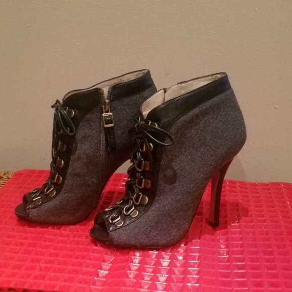 High Heel Peep Toe Booties - Picture 1 of 8